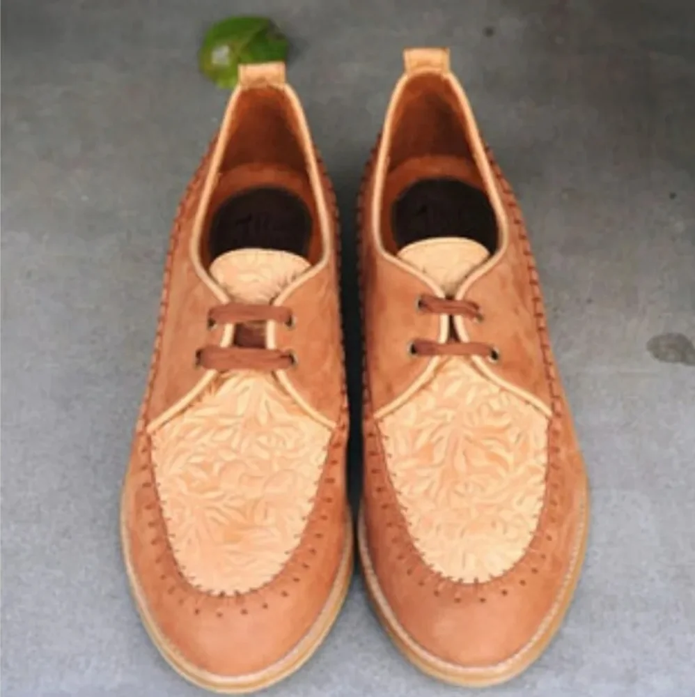 Rae Jones tooled leather loafer flats 40 US 9
